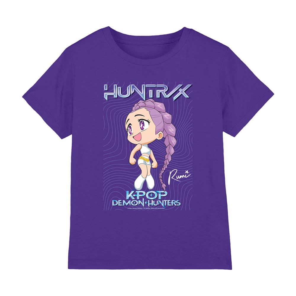 Kpop Demon Hunters - Huntrix Rumi Poster Kids T Shirt, Purple, 12-13