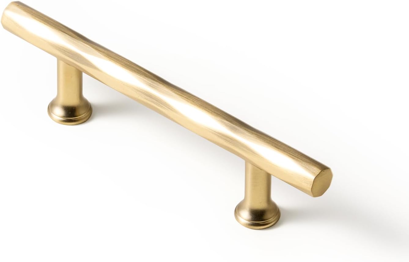 Goo-Ki Rhombus Cabinet Handles Champagne Bronze Drawer Pulls 3" c-c Zinc Alloy Kitchen Cabinet Hardware - 6 Pack Champagne Gold Bar Cabinet Pulls