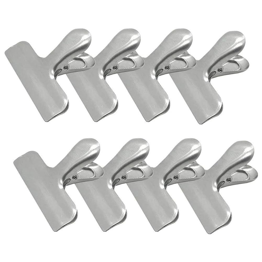 Mcnhbdgg 8pcs Stainless Steel Sealing Clip Food Snack Sealing Pocket Clip Vacuum -Keeping Clip Kitchen Storage Gadgets Tools
