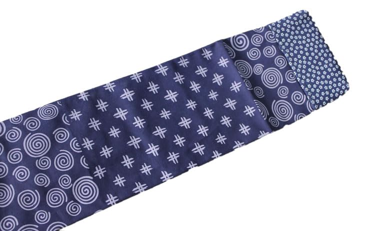 EKENDOCOM-SG012- CHANGPU FLOWER Shinai Bag for three shinais with shoulder strap - 100% cotton kendo shinai case shinai bag (Blue)