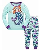 Toddler Girls Long Sleeve Pajamas Sets Mermaid Jammies 2pcs Cotton Baby Girl PJs 4T