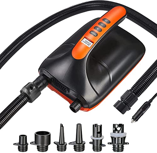 Pompe à air électrique SUP - rechargeable, 20psi haute pression double étage, dégonflage rapide Pompe à air électrique SUP - rechargeable, 20psi haute pression double étage, dégonflage rapide