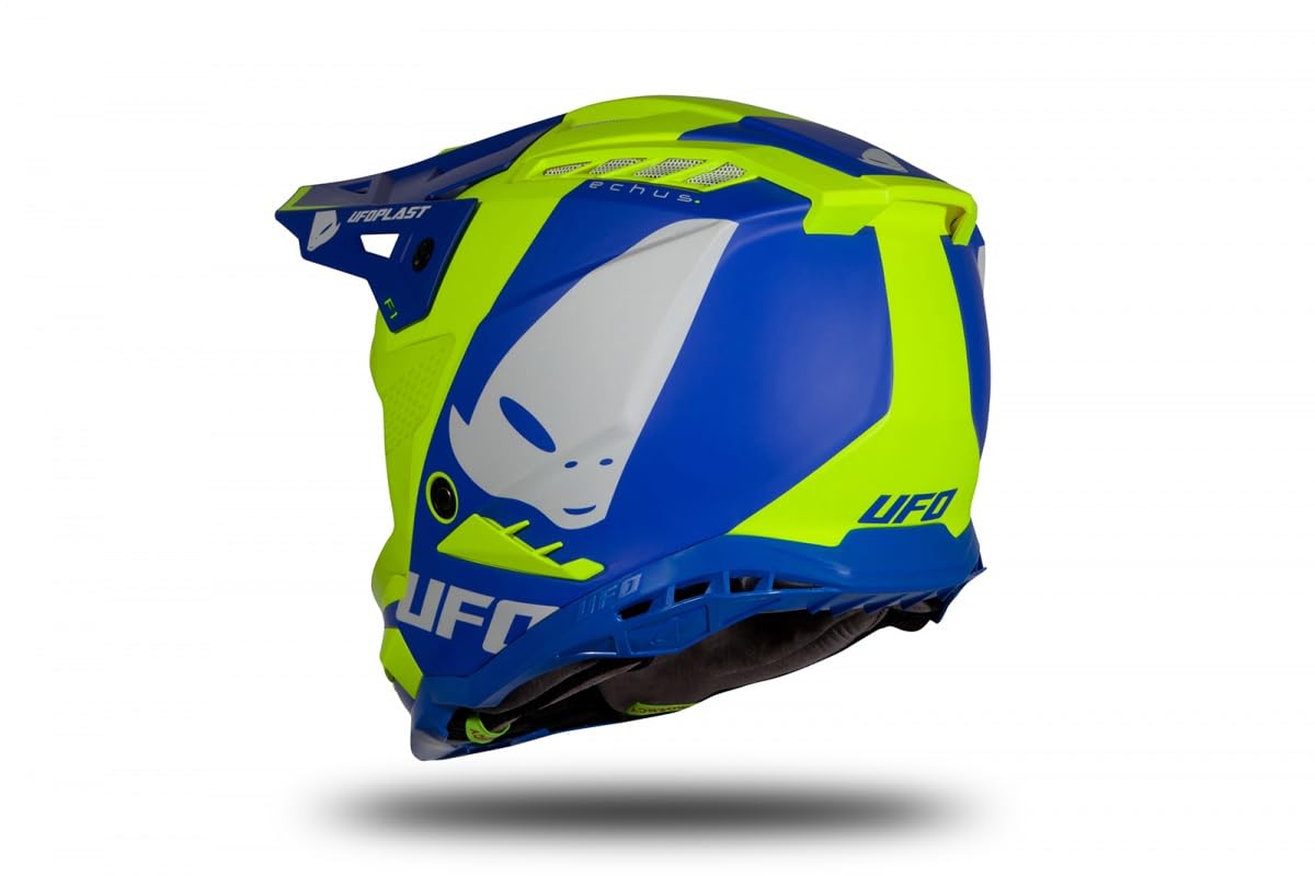 UFO PLAST ECHUS Helm BLAU/GELB NEON MATT M