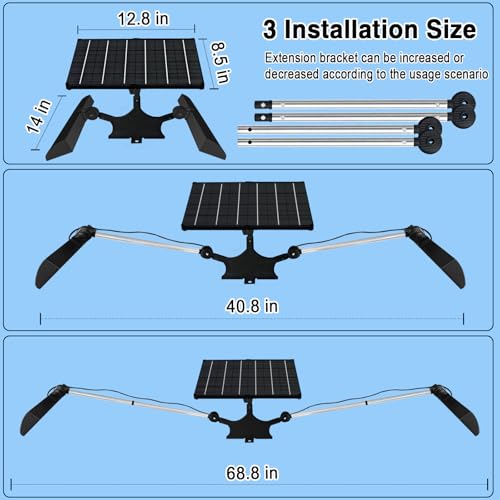 Image of Solar Sign Lights Outdoor, Billboard Light 420 LED 2600 lumen, Sign Light 12000 mAh, Waterproof Commercial Lighting for Real Estate Signs, Business, Advertisement, High Way, Black