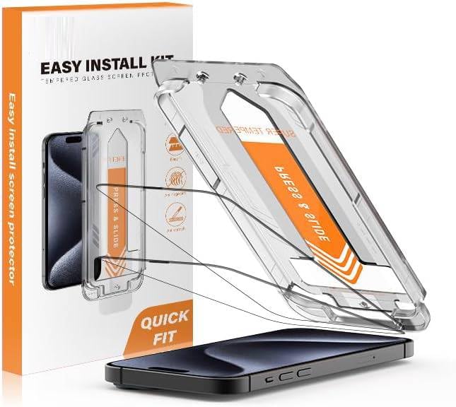 Image of Privacy Screen Guard for iPhone - Anti-Spy Tempered Glass with SnapAlign Tool, Easy Installation, Bubble-Free (Compatible with iPhone 16 Pro)