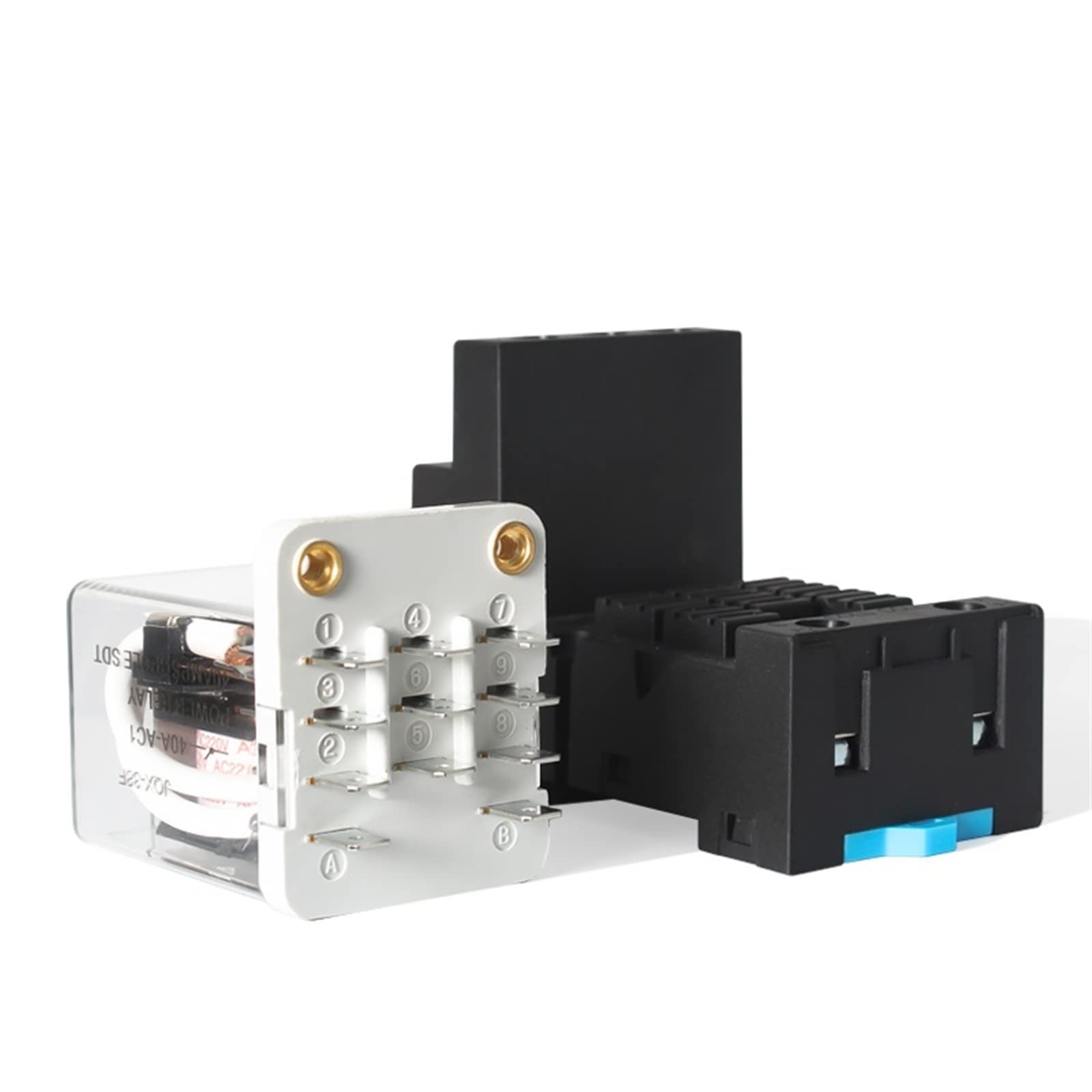 Zwischenrelais JQX-38F 3Z 40A Leistungsrelais mit Sockel 11-polig DC12V DC24V AC220V Ersatzteile (Size : 24VAC)