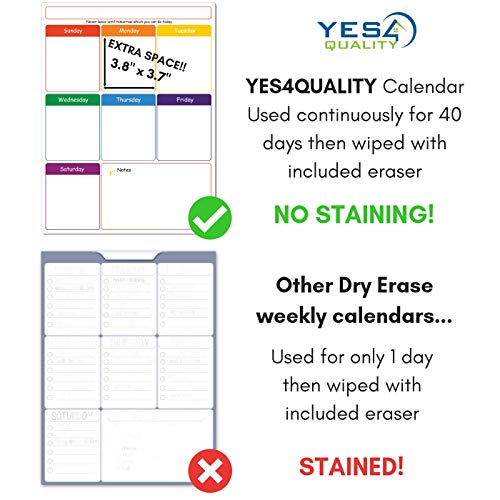 Magnetic Dry Erase Weekly Calendar For Fridge With Stain Resistant Technology - 16 X 12 In - Includes 3 Premium Markers And Big Eraser - Weekly Calendar Whiteboard - Refrigerator White Board Planner #TOP2