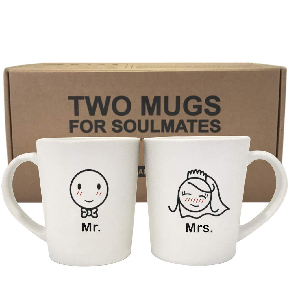BOLDLOFT - Tazas de café para novios y novios, regalos de boda, regalos de boda, regalos de recién casados, regalos de pareja comprometida, decoraciones de boda