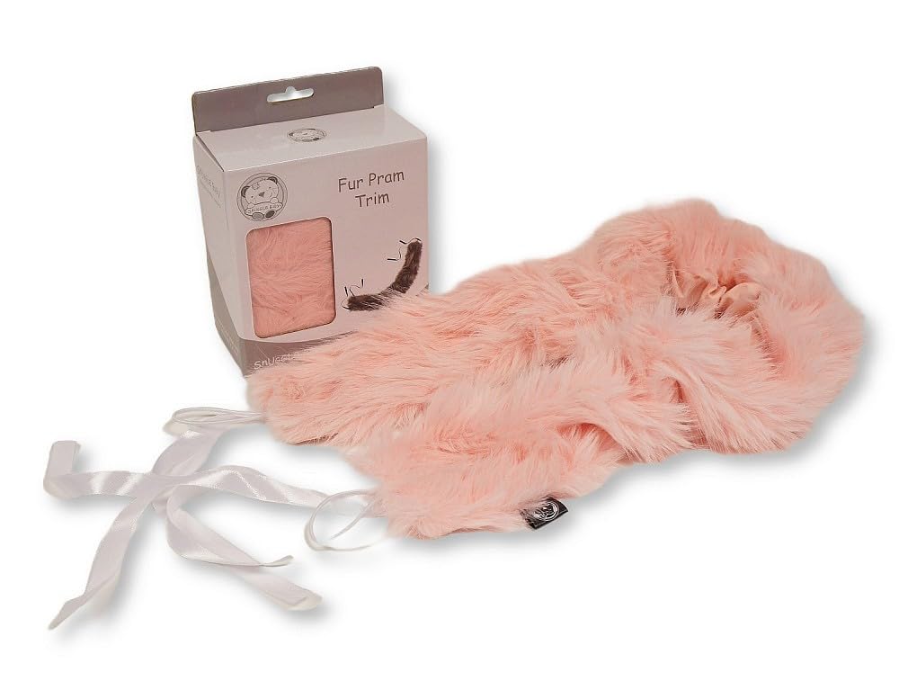 Buggy/Pram Hood Fur Trim (Pink)