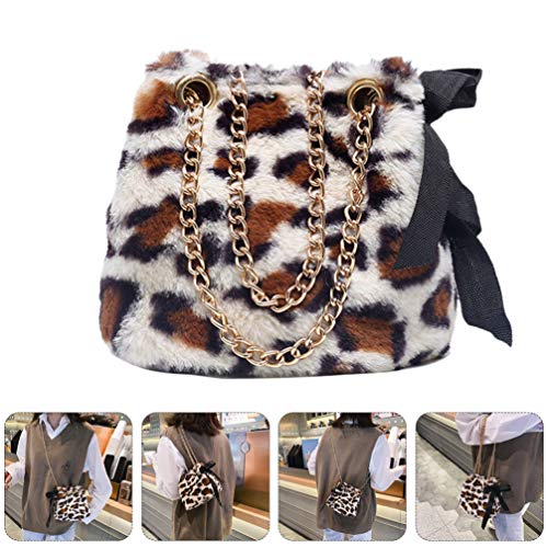 KESYOO Bolsa de Ombro de Pelúcia da Moda Bolsa de Corpo Cruzado para Mulheres Senhora (Branca)