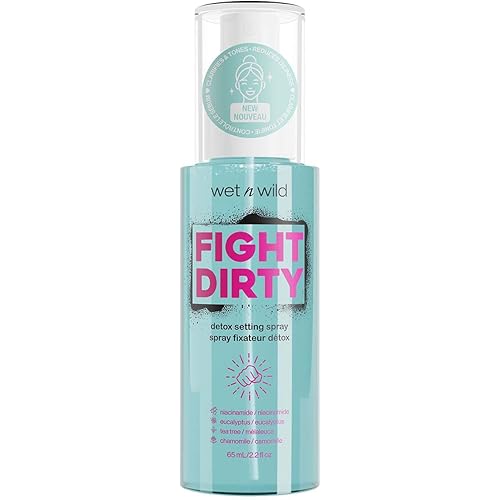 wet n wild Fight Dirty Detox Setting Spray Tea Tree Extract, Chamomile, Collagen, Combats Acne, Blemishes, Antioxidants