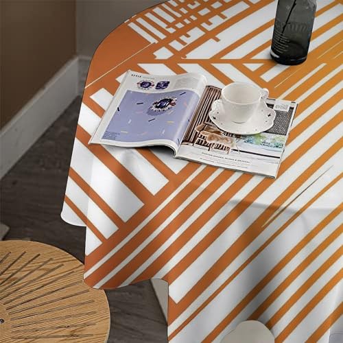 Nappe de table ronde imperméable haut de gamme blanc ambre - 8