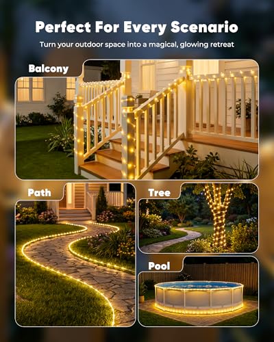 39ft Solar Powered Rope Lights Outdoor Waterproof - image 5