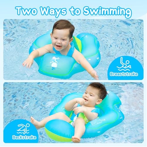 Schwimmring Baby mit UPF50+ Sonnendach, Schwimmhilfe Baby für den Pool, Verstellbarer Sicherheitssitz, Kleinkind Pool Schwimmring für 3-36 Monate