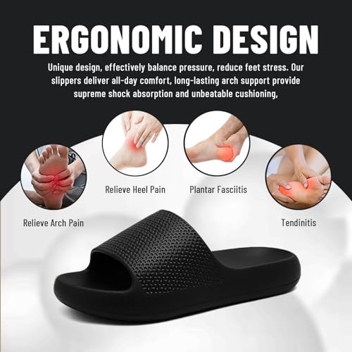 Cloud Sandals for Women and Men, Recovery Slides with Arch Support Quick Drying Open Toe Slippers for Plantar Fasciitis Thick Sole, Non-Slip, Indoor and Outdoor Sandals3