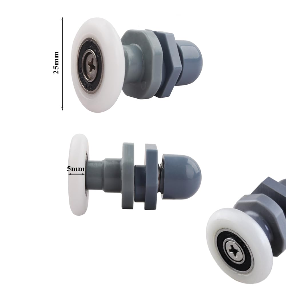 8 stuks Douchedeurrollen 25mm rolgeleider voor douchecabine glas
