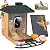 Osoeri Smart Bird Feeder with Camera, 1080P HD AI Identify & Capture Bird Videos, Auto Motion Detection, DIY Add-ons & Hummingbird Feeder, Wood Color-2 Bins