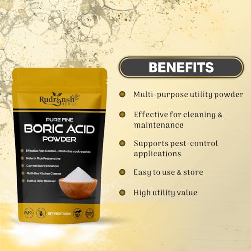 Image of Boric Acid Powder for Ants & Cockroach Repellent for Home Use | Multipurpose insect control powder designed for ant and cockroach management in indoor environments.