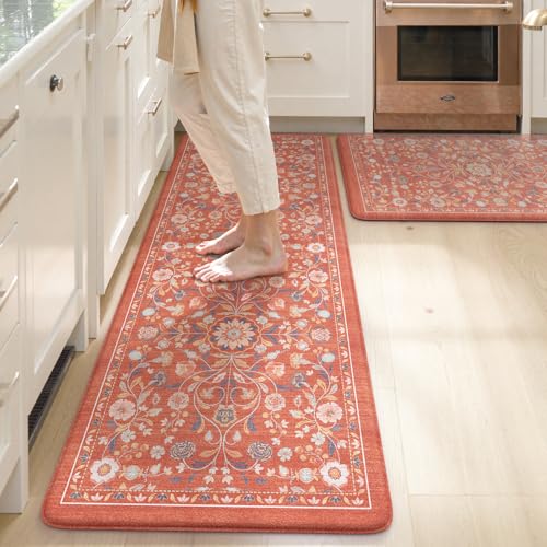 KIMODE Anti Fatigue Mat for Kitchen Floor Non Slip,Boho Vintage