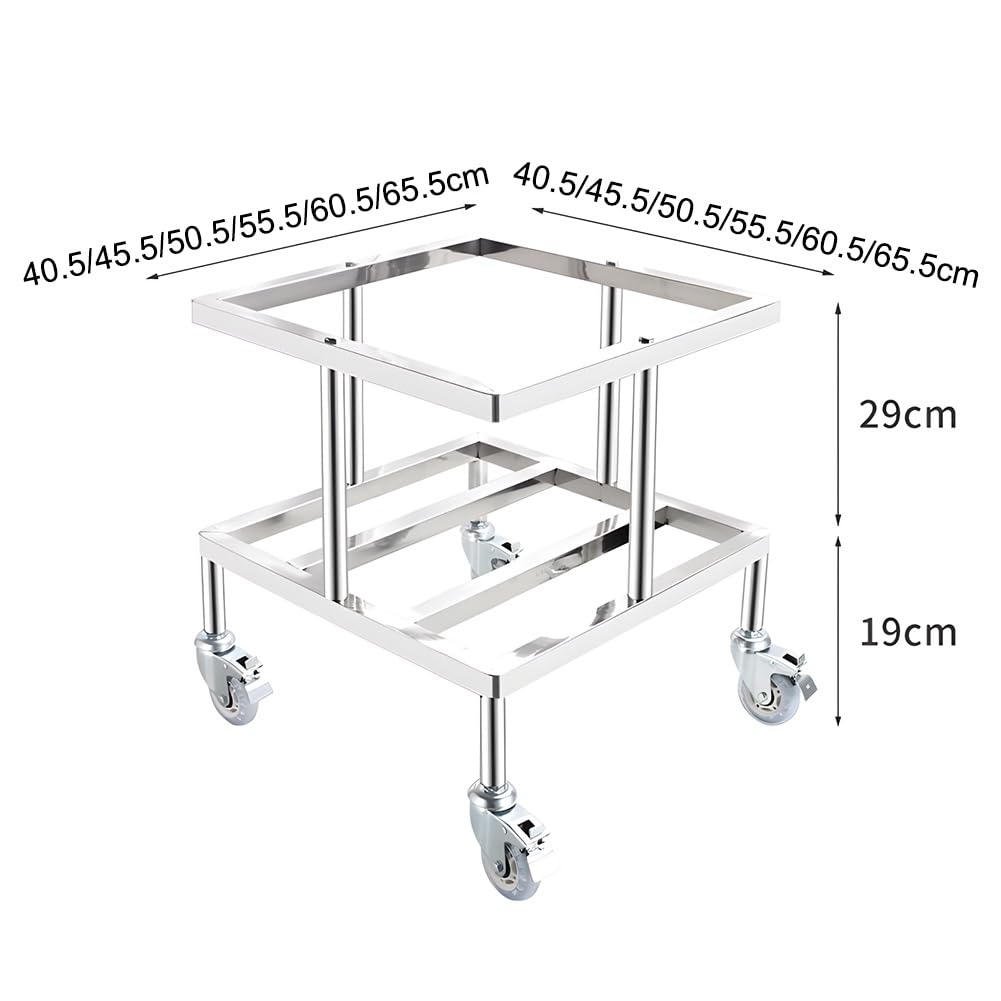 Portavaso in acciaio inox con ruote, base mobile per bombole del gas, carrello multiuso per mobili, per barili di spostamento, secchi per latte
