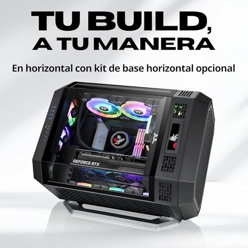 Miniatura 5 de Thermaltake The Tower 600 | Mid Tower ATX Octogonal | 2 Ventiladores de 140mm Preinstalados | Ventilación Vertical | Compatible con Radiador de 420mm y hasta 13 Ventiladores | Negro