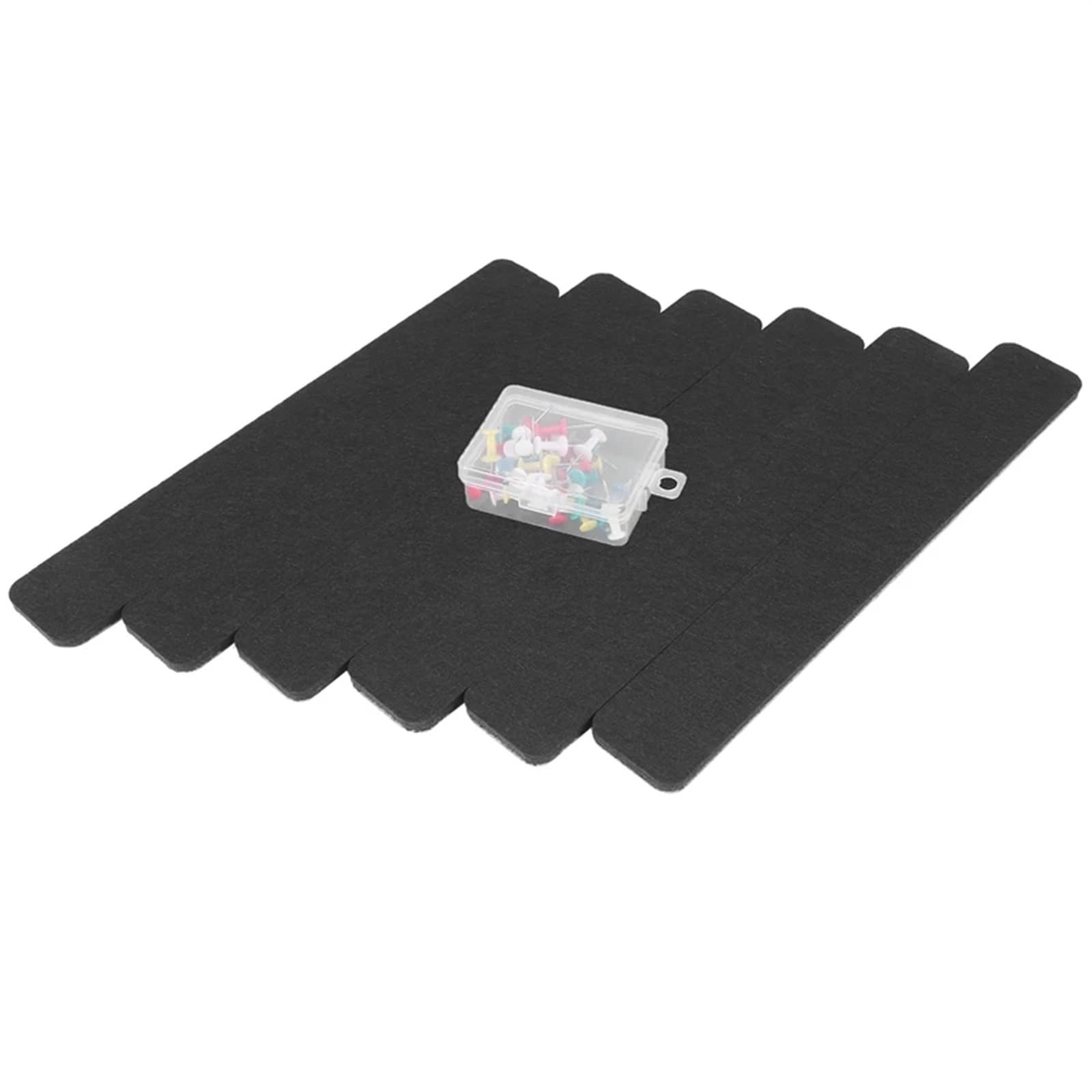 Filcowe płytki korkowe, 6 szt. samoprzylepnych pasków filcowych do tablicy ogłoszeń w biurze i klasie(Black)