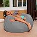 Posh Beanbags Big Comfy Bean Bag Chair: Posh Large Beanbag Chairs with Removable Cover for Kids, Teens and Adults - Polyester Cloth Puff Sack Lounger Furniture for All Ages - 27 Inch - Solid Gray