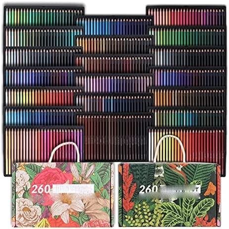 Crayon à dessin 120/180/520 crayons de couleur ensemble professionnel noyau à base de cire douce dessin art croquis ombrage et coloriage boîte en fer blanc croquis stylo crayon pour enfants ca (tail