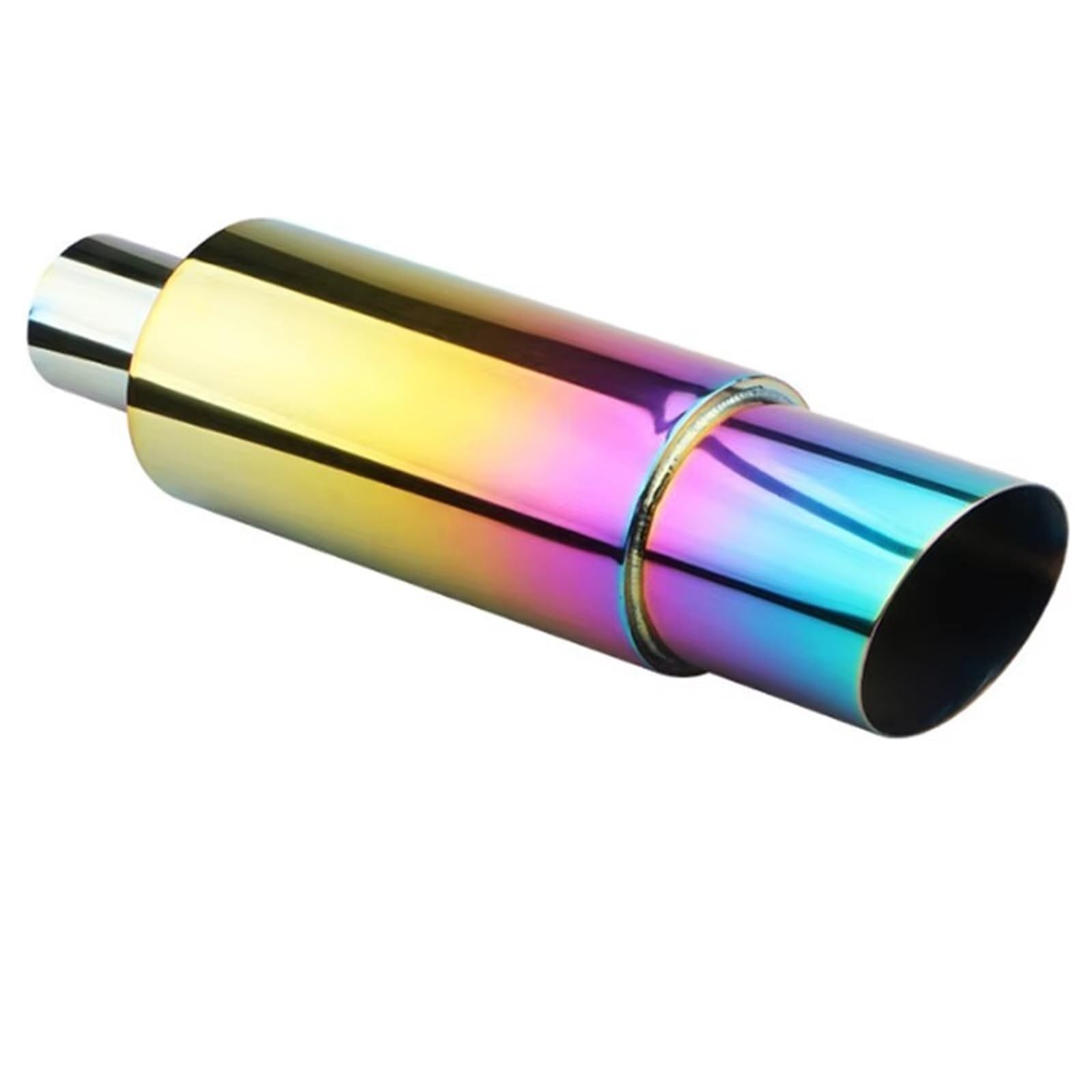 Car Silencer 55mm tłumik wydechowy samochód rura wydechowa ze stali nierdzewnej uniwersalny prosty bęben zagęścić układ(Coloful)