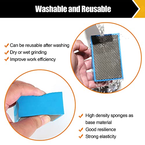 image for Boshcraft Diamond Hand Polishing Pads, Sanding Block Foam Backing for 