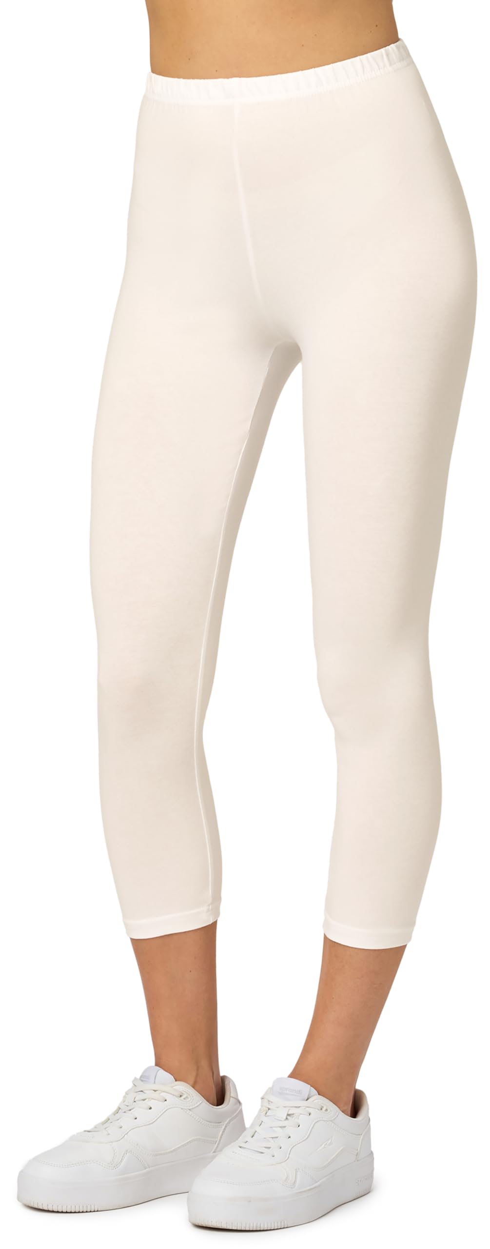 Merry Style Leggings Donna 3/4 Pantaloni Capri Morbidi e Confortevoli Leggins Donna in Cotone Traspirante Elastici e Delicati sulla Pelle Sensibile MS10-199