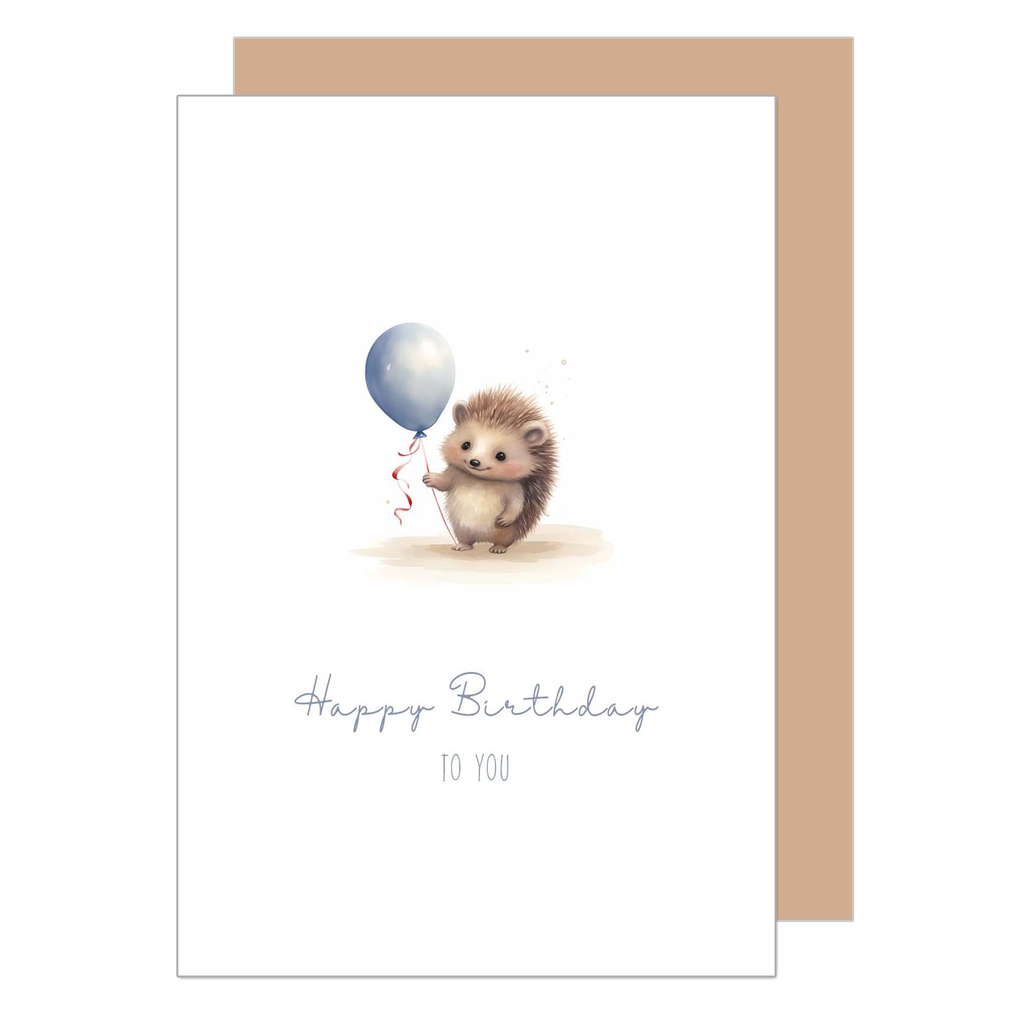 Edition Seidel Premium vierkante verjaardagskaart met envelop. Wenskaart Happy Birthday bilet dier kaart kind meisje jongen coole beer viering ballonnen (GQ190 SW024