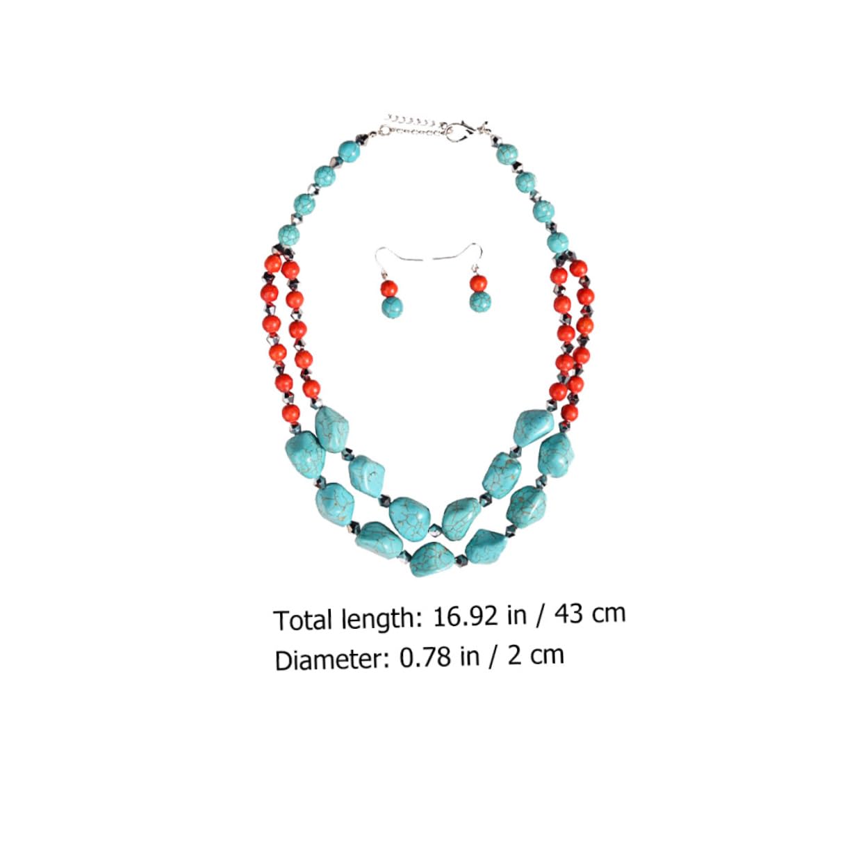 necklace Naszyjnik Turkusowa Biżuteria dla Kobiet Perłowe Kolczyki necklace