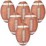 Just Artifacts Decorative 8-Inch Football Paper Lanterns (6pcs)