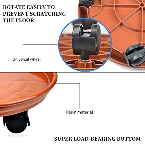Myuilor 12" Black Plant Caddy,1 Pack Of Plant Pallet Caddy With Wheels, Round Flower Pot Mover, Indoor Rolling Planter Dolly On Wheels #TOP2