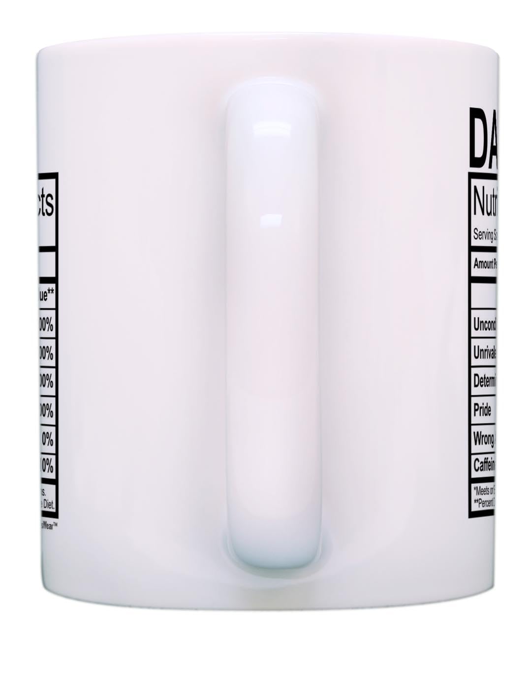 Fathers Day Mug for Dad Nutritional Facts Label Funny Gifts for Dad Gag Gift Coffee Mug Tea Cup White