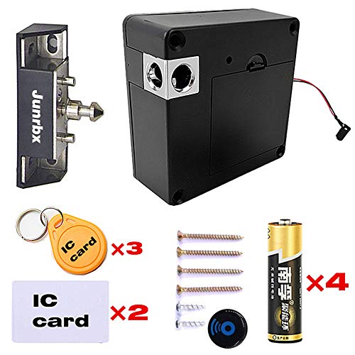 Electronic Cabinet Lock, RFID Locks for Cabinets Hidden DIY Lock,【with Battery】，Punch-Free，for Wooden lockers