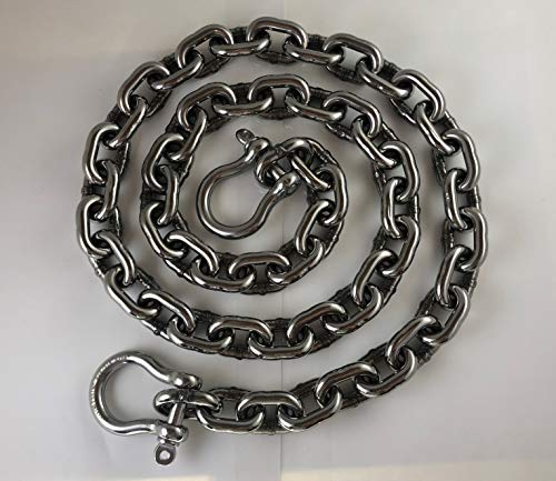 US Stainless Stainless Steel 316 G4 1/4\" by 4\' Windlass Anchor Chain with Forged Bow Shackles