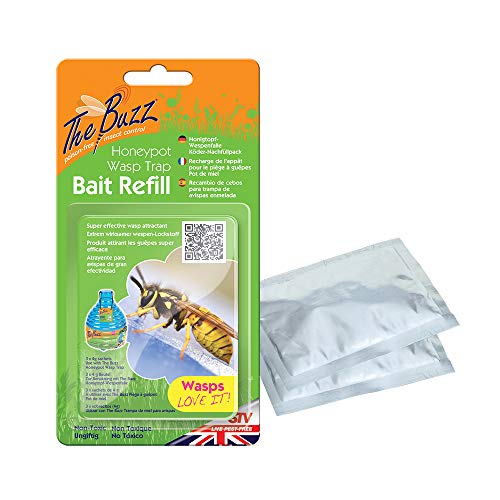 The Buzz Honeypot Wasp Trap Bait Refill u0096 3 x 4g Packs (Super Effective Wasp Attractant)