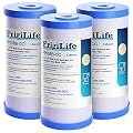 FrigiLife FXHTC 5 Micron 10" x 4.5" Whole House Sediment Activated Carbon Water Filter Replacement for GE FXHTC, GXWH40L, GXWH35F, GNWH38S, RFC-BBSA, W50PEHD, DuPont WFHD13001, 3 PACK