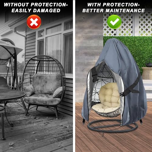 Housse de chaise suspendue avec fermeture éclair pour jardin