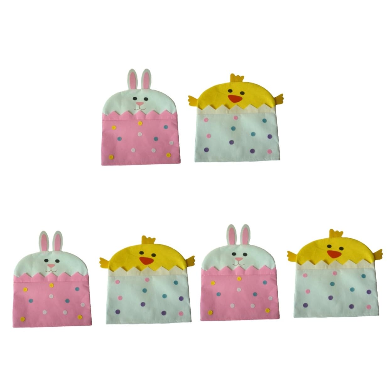 Housse de chaise de Pâques gonflable et housses de dossier en chiffon léger lot de 6 pièces