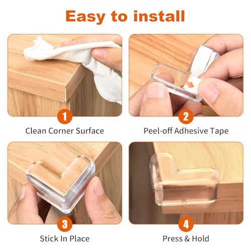 Image of Baby Proofing Edge Protector Strip for Baby, Child Proof Table Edge Protectors Guards Safety Bumper Cover for Furniture Desk Crib Gate Bed Wall Soft Silicone (12 PCS)