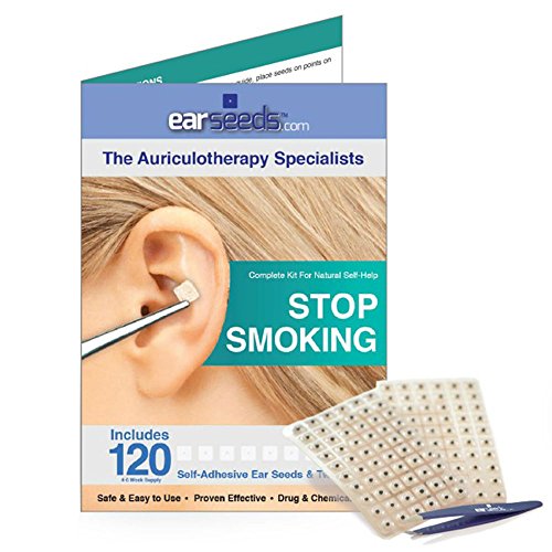 Stop Smoking Ear Seed Kit- 120 Ear Seeds, Stainless Steel Tweezer