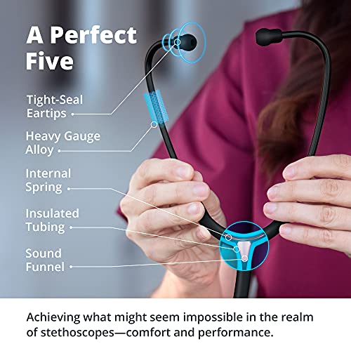 Greater Goods Dual-Head Stethoscope – Clinical Grade, Lightweight, High-Precision Sound, Ideal for Doctors, Nurses, Students, and Medical Professionals, FSA and HSA Eligible (Triple Black) - Thumbnail 3