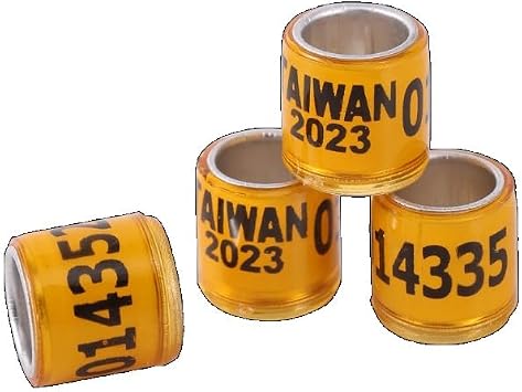 50Pcs 2024 2025 Multicolor Pigeon Foot Ring with Word Foot Ring Durable Bird Ring Pet Bird Marking Ring Bird Supplies (2024,Black)