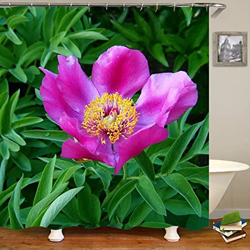 Rideau de douche imperméable KnSam à motif fleur séchage rapide avec anneaux
