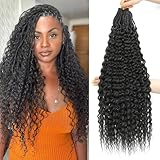 Getgal 24Inch 7Packs Deep Water Wave Crochet Hair 16strands/Pack Pre Looped New Mermaid Box Braids Curly Crochet Hair Gogo Curls Synthetic Hair Extensions（#2，7Packs）