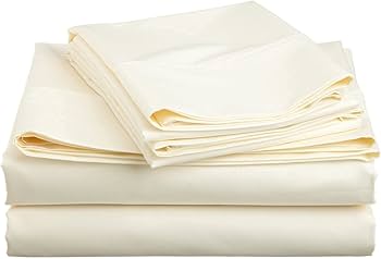 Ensemble De Couette Reine 100% Coton égyptien 1000 Fils - Ivoire Uni, Luxe