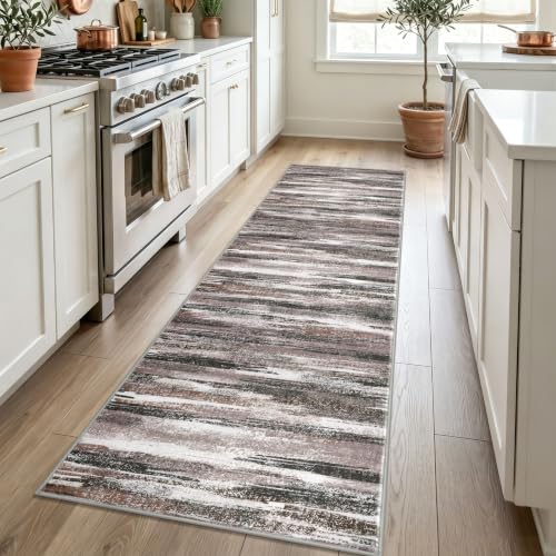 Lansny Abstract Washable Runners for Hallway 2x8 Runner Rug Non Slip Indoor